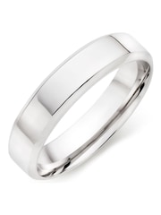 Beaverbrooks Mens 9ct White Gold Wedding Ring - Image 1 of 3