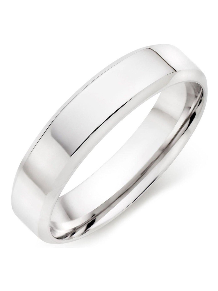 Beaverbrooks Mens 9ct White Gold Wedding Ring - Image 1 of 3