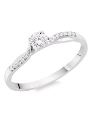 Beaverbrooks 9ct White Gold Solitaire Ring - Image 1 of 3