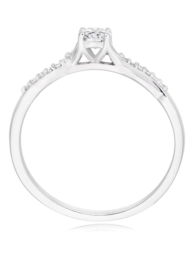 Beaverbrooks 9ct White Gold Solitaire Ring - Image 3 of 3
