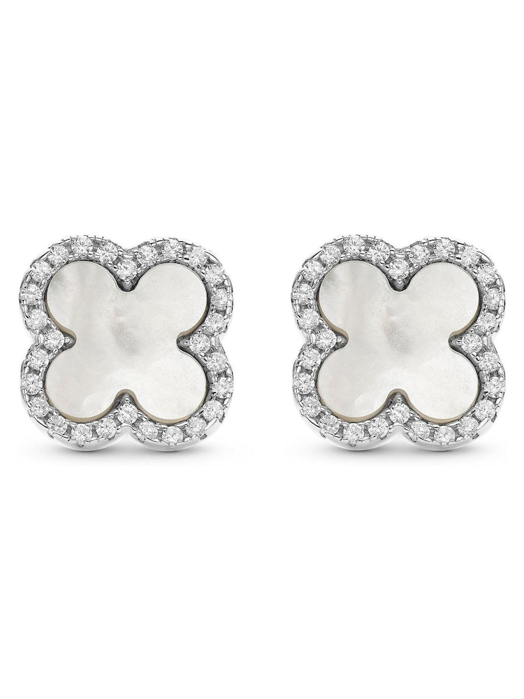 Beaverbrooks Mother of Pearl Clover Earrings - Image 1 of 5