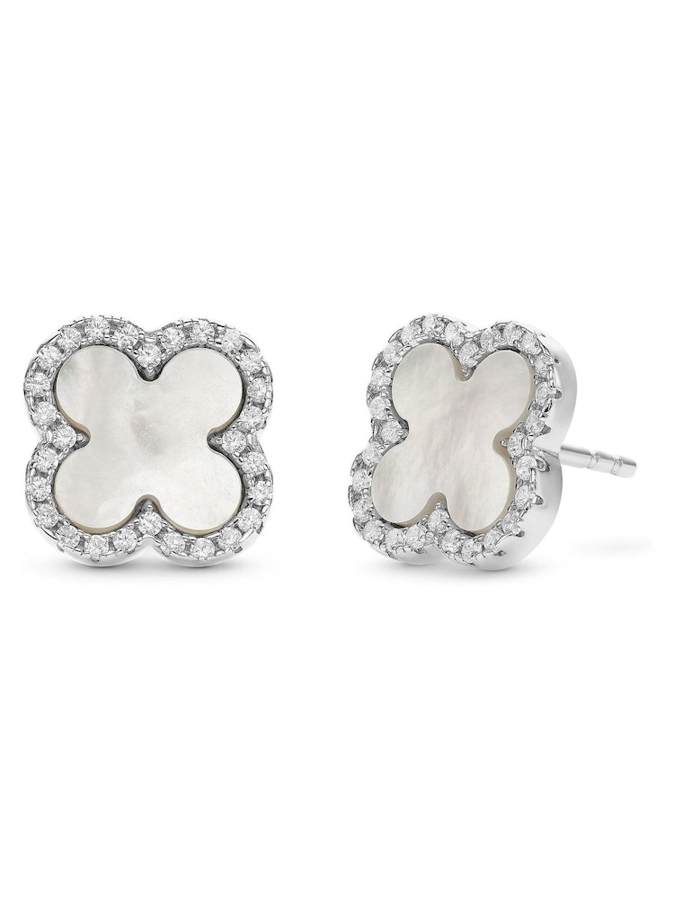 Beaverbrooks Mother of Pearl Clover Earrings - Image 2 of 5