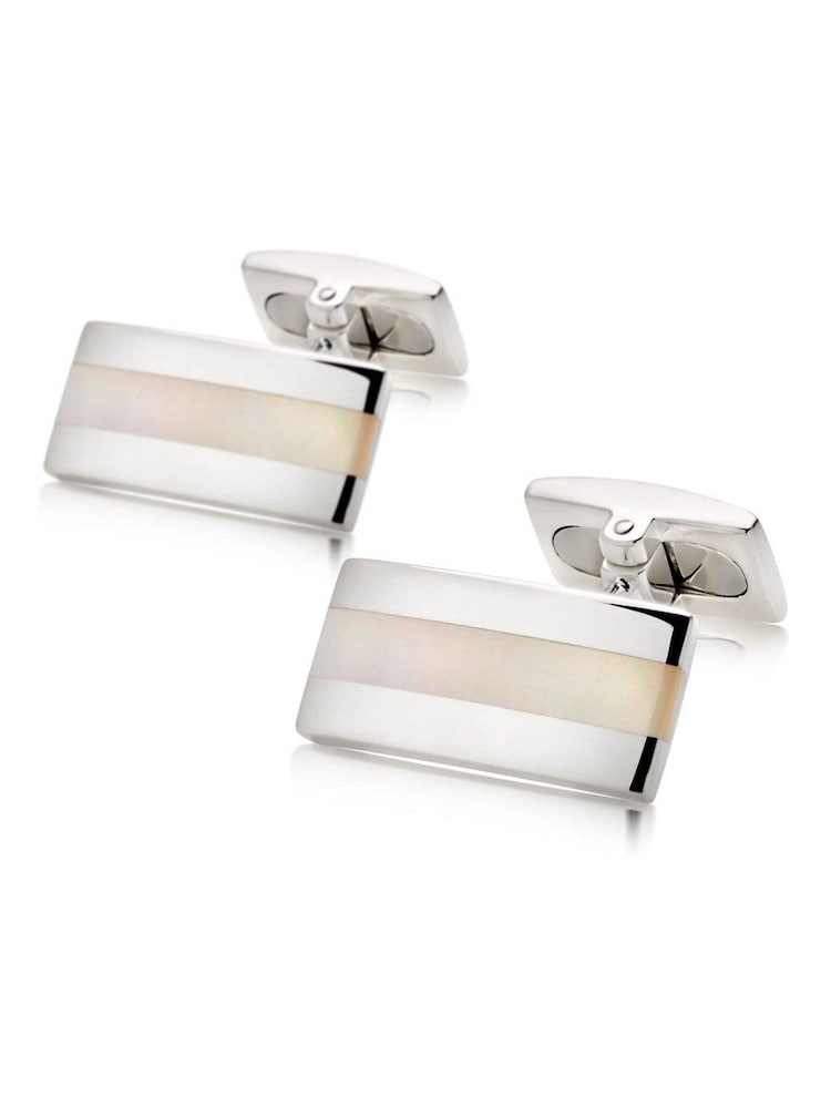Beaverbrooks Sterling Silver and Mother of Pearl Cufflinks - Image 2 of 3