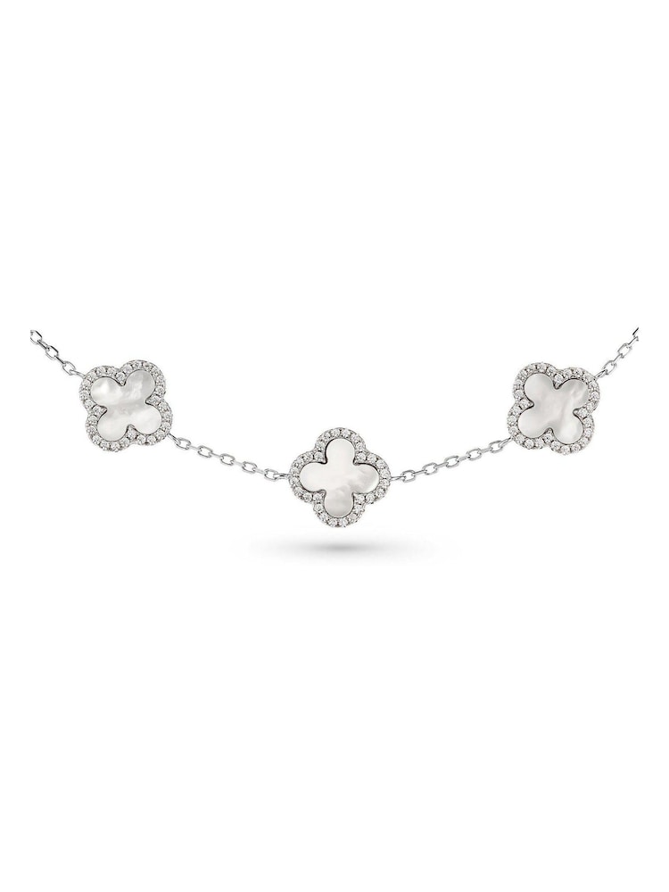 Beaverbrooks Sterling Silver Mother of Pearl Clover White Bracelet - Image 2 of 5