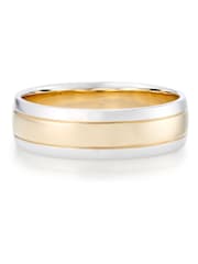 Beaverbrooks 9ct Yellow and White Gold Men’s Wedding Ring - Image 2 of 5