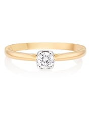 Beaverbrooks 9ct Yellow Gold and White Gold Diamond Solitaire Ring - Image 2 of 5