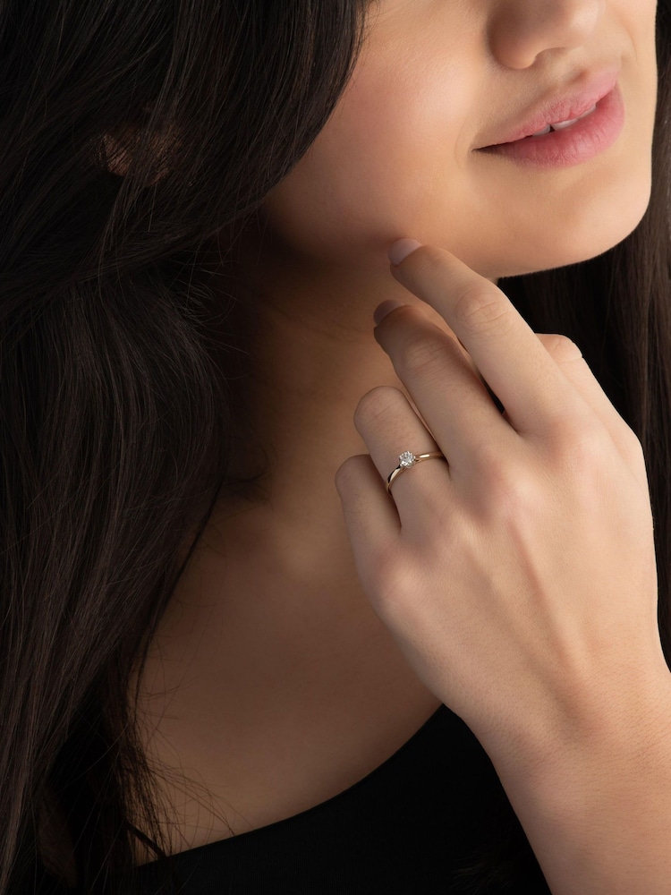 Beaverbrooks 9ct Yellow Gold and White Gold Diamond Solitaire Ring - Image 5 of 5