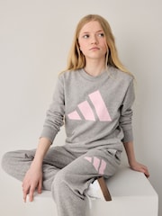 adidas Grey Essentials Large Logo Tracksuit - Image 4 of 15