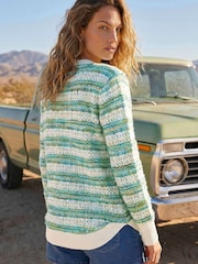 Roman Green Space Dye Stripe Knit Jumper - Image 3 of 4