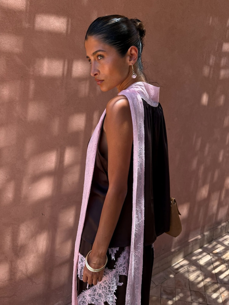 Never Fully Dressed Brown Lily Top With Pink Lace - Image 2 of 5