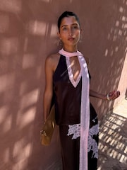Never Fully Dressed Brown Lily Top With Pink Lace - Image 3 of 5