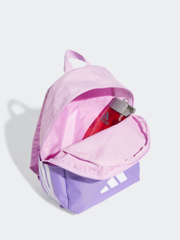 adidas Purple 3 Bar Kids Backpack - Image 3 of 5