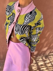 Never Fully Dressed Zebra Jacquard Zizi Cardigan - صورة 1 من 4
