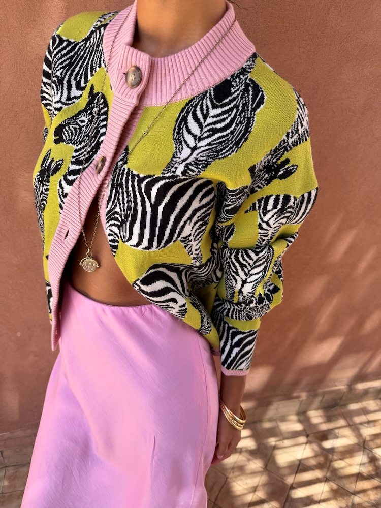 Never Fully Dressed Zebra Jacquard Zizi Cardigan - صورة 1 من 4 Never Fully Dressed Zebra Jacquard Zizi Cardigan - صورة 1 من 4