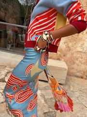Never Fully Dressed Blue Dorris Skirt in Dolce Vita Print - Image 3 of 4