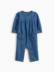Gap Dark Wash Denim Heart One-Piece (0-24mths) - Image 1 of 3
