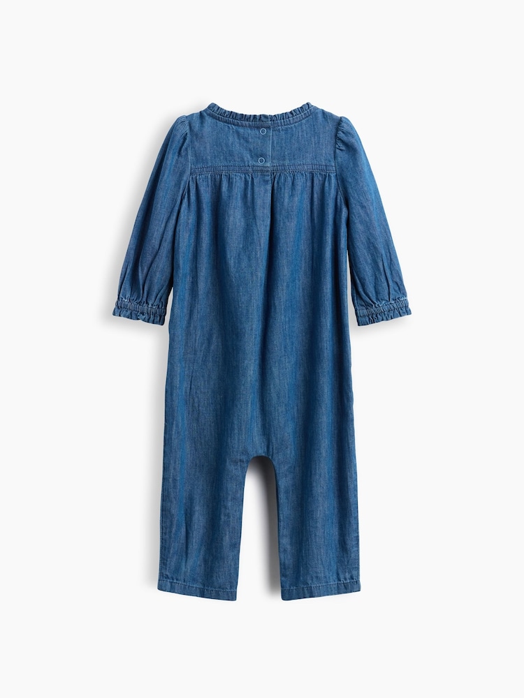 Gap Dark Wash Denim Heart One-Piece (0-24mths) - Image 2 of 3 Gap Dark Wash Denim Heart One-Piece (0-24mths) - Image 2 of 3