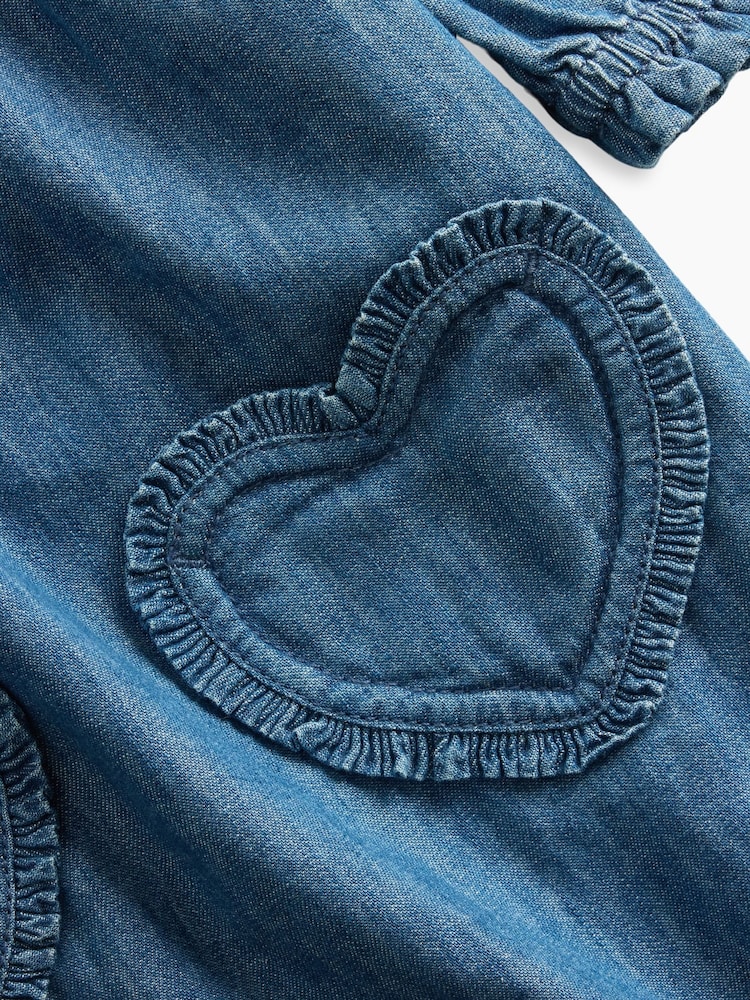 Gap Dark Wash Denim Heart One-Piece (0-24mths) - Image 3 of 3 Gap Dark Wash Denim Heart One-Piece (0-24mths) - Image 3 of 3