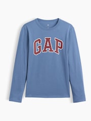 Gap Blue Logo Long Sleeve T-Shirt (4-13yrs) - Image 1 of 3