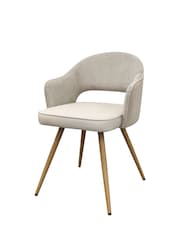 Bentley Designs Beige  Ivory Hanson Fabric and Faux Leather Dining Chair - Image 1 of 5