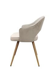 Bentley Designs Beige  Ivory Hanson Fabric and Faux Leather Dining Chair - Image 3 of 5