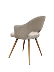 Bentley Designs Beige  Ivory Hanson Fabric and Faux Leather Dining Chair - Image 4 of 5