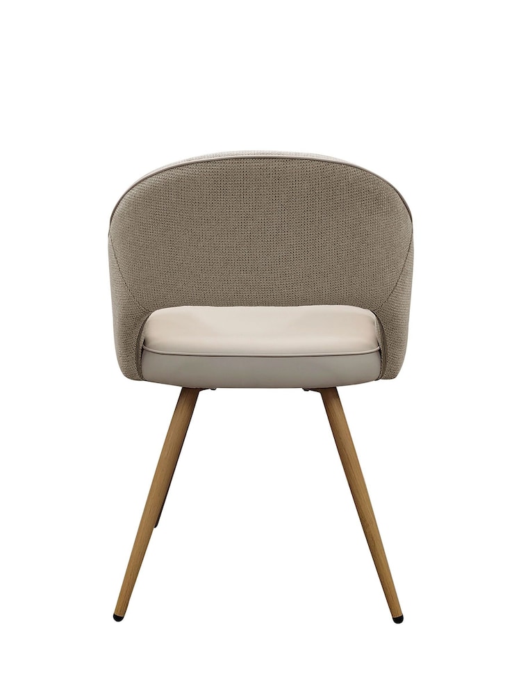 Bentley Designs Beige Ivory Hanson Fabric and Faux Leather Dining Chair - Image 5 of 5 Bentley Designs Beige Ivory Hanson Fabric and Faux Leather Dining Chair - Image 5 of 5