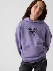 Violets tauriņš - Gap Vintage mīksts, liela izmēra logotipa kapučjakas krekls ar kapuci (4-13gadi) - Attēls 1 no 5