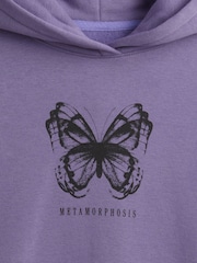 Violets tauriņš - Gap Vintage mīksts, liela izmēra logotipa kapučjakas krekls ar kapuci (4-13gadi) - Attēls 4 no 5