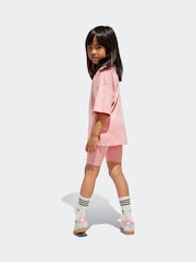 adidas originals Pink Small Logo 100% Cotton Top and Short Set - Image 2 of 8