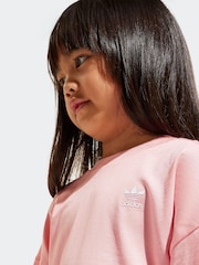 adidas originals Pink Small Logo 100% Cotton Top and Short Set - Image 4 of 8