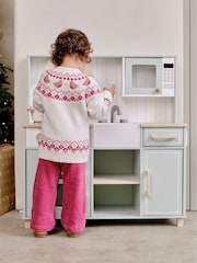 JoJo Maman Bébé Sage Green Henley Wooden Play Kitchen - Image 3 of 9