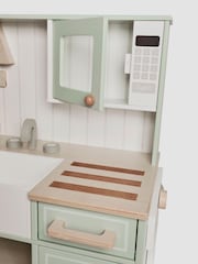 JoJo Maman Bébé Sage Green Henley Wooden Play Kitchen - Image 5 of 9