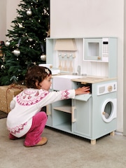 JoJo Maman Bébé Sage Green Henley Wooden Play Kitchen - Image 6 of 9