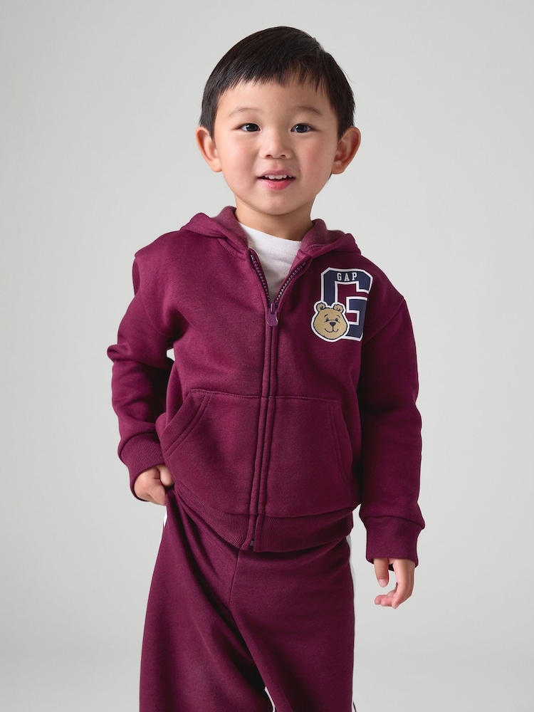 Gap Burgundy Relaxed Logo Zip-Up Hoodie (6mths-5yrs) - Image 1 of 4 Gap Burgundy Relaxed Logo Zip-Up Hoodie (6mths-5yrs) - Image 1 of 4