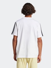 adidas White Essentials 3-Stripes Single 100% Cotton Jersey T-Shirt - Image 2 of 6
