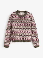 Seasalt Cornwall Pink Dawson Pick Fairisle Cardigan - Image 1 of 1