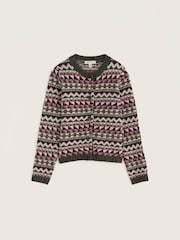 Seasalt Cornwall Pink Dawson Pick Fairisle Cardigan - Image 4 of 5