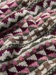 Seasalt Cornwall Pink Dawson Pick Fairisle Cardigan - Image 5 of 5