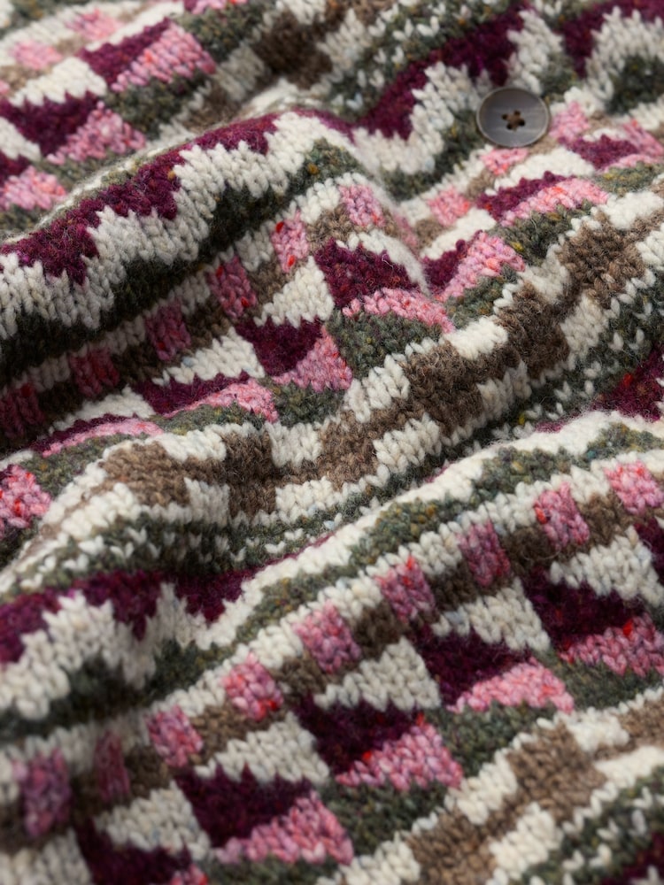 Seasalt Cornwall Pink Dawson Pick Fairisle Cardigan - Image 5 of 5