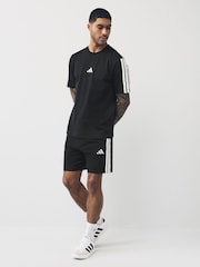 adidas Black Essentials 3-Stripes Single 100% Cotton Jersey T-Shirt - Image 2 of 6