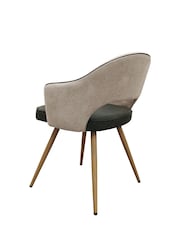 Bentley Designs Beige  Vintage Olive Hanson Fabric and Faux Leather Dining Chair - Image 4 of 5