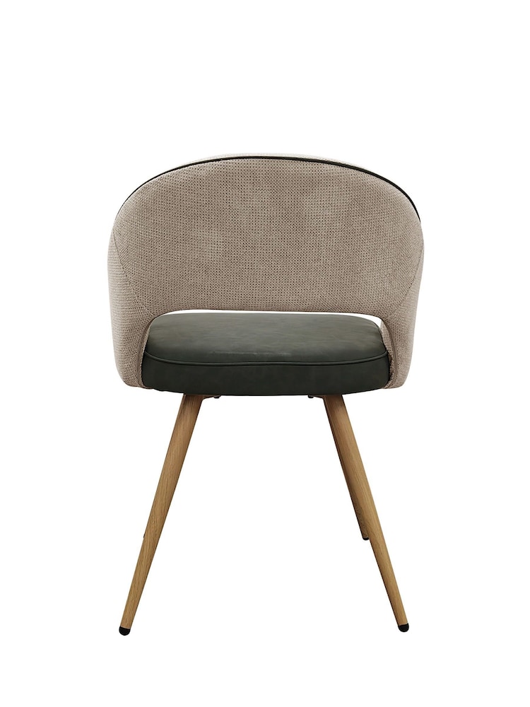 Bentley Designs Beige Vintage Olive Hanson Fabric and Faux Leather Dining Chair - Image 5 of 5 Bentley Designs Beige Vintage Olive Hanson Fabric and Faux Leather Dining Chair - Image 5 of 5
