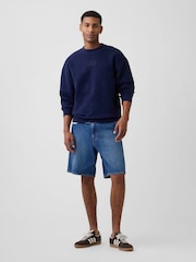 Gap Blue Relaxed Mini-Logo Sweatshirt - Image 3 of 4