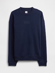 Gap Blue Relaxed Mini-Logo Sweatshirt - Image 4 of 4