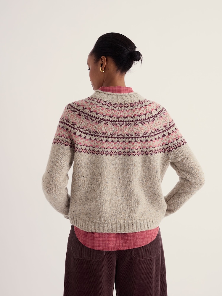 Seasalt Cornwall Oatmeal Port Kinnis Fair Isle Jumper With Merino - Image 2 of 5 Seasalt Cornwall Oatmeal Port Kinnis Fair Isle Jumper With Merino - Image 2 of 5
