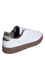 adidas White/Gum Advantage Trainers - Image 4 of 9