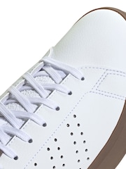 adidas White/Gum Advantage Trainers - Image 8 of 9