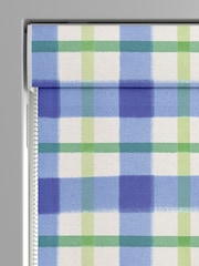 Wee Blue Bell Blue Green Blueberry Jam Check Made To Measure Roman Blinds - Image 5 of 7