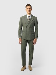 Zeleno - Dugmad na duplo kopčanje - Antique Rogue Slim Fit Baxter Double Breasted Herringbone Tweed Jacket - Slika 2 od 3